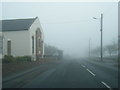 B1283 Front Street in mist heading east in DH6 2EG