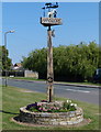 Hanslope village sign in MK19 7JT