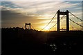 Tamar road bridge at sunset in PL12 6AP