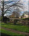 Coton: churchyard and primary school in Coton