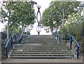 Steps up to the Chain Reaction sculpture in MK9 3FY
