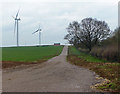Track to the wind turbines in Crick