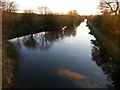 Evening light on the Union Canal from Hermiston Bridge in EH12 9BU