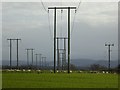 Electricity power lines crossing the countryside in WR10 3BG