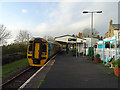 An Arriva Wales train at Criccieth Station in LL52 0AY