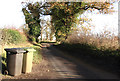 Dustbins by the entrance to Hall Farm in Chedgrave