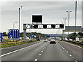 Eastbound M62, New Signal Gantry after Junction 28 in WF3 1QX