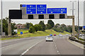 Sign Gantry over Eastbound M62 near to East Ardsley in WF3 3ED