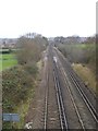 Looking north from the rail bridge at Denham's Farm in RH14 9JX