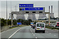 Overhead Sign Gantry, Eastbound M62 near Castleford in WF8 4SS
