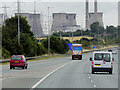 Eastbound M62 Approaching Ferrybridge Power Station in WF8 4SS