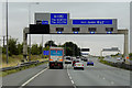 Eastbound M62, Overhead Sign Gantry near Junction 32A in WF8 1RT