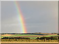 Agricultural view from Rumbleton Law Triangulation Pillar with bonus rainbow in TD10 6XS