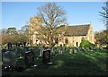 West Wratting: church and churchyard in December in West Wratting