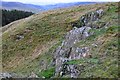 Rock outcrop, Edston Hill in EH45 8NW