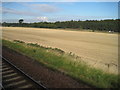 View from a Newcastle-Edinburgh train - towards A199 near North Belford in EH42 1SX