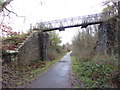 Footbridge over disused railway near Bargoed in CF81 8WA