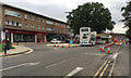 East on Station Road, Solihull, during street improvement works in B91 3QE