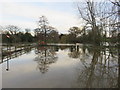 Flooded car park at Eccleston Ferry in CH4 9JE