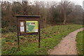 Signpost for Castle Hill Local Nature Reserve, Chessington in KT9 2DS