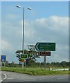 Roadsign, A37, Podimore Roundabout in BA22 8JG