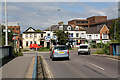 Approaching Station Hill over Bishopstoke Road railway bridge in SO50 9AR