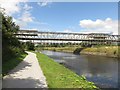 Pipe bridge crossing the Aire and Calder Navigation in LS9 0SW