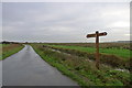 The Weavers Way fingerpost on Stone Road near Halvergate in Halvergate