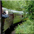 Railway train approaching Leekbrook Junction, Staffordshire in ST13 7DU