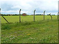 Old airfield building and fence, Charmy Down in BA1 8AG