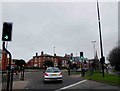 Traffic lights at the junction of the A15 and A1434 on the outskirts of Lincoln in LN5 8LN