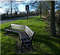 Seats and village sign on Big Lane, Seagrave in Seagrave