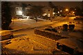 Evening on Rowan Drive, Bearsden, after snow in G62 6DD