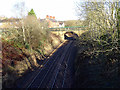 The railway to Ruabon and Wrexham in LL14 3EG