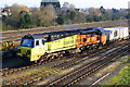 Colas Rail Freight 70807 leading infrastructure train in Hinksey Yard in OX1 4SY