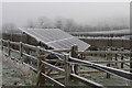 Frozen solar panels at Great Woodend farm in HR9 7FJ