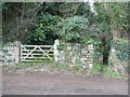 Gate and footpath opposite the church, Mabe in TR10 9JF