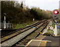 Signals facing Bargoed railway station in CF81 9DQ