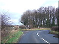 Sharp bend in the road towards Kirk Merrington in DL14 8ED