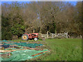 Tractor, stile, gate, Oakhanger in GU35 9JU