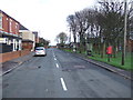 Bus stop and shelter on Leeholme Road in DL14 8HT
