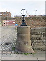 The corner pillar of the ramp outside Brunswick Station in L8 6XP