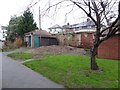 Path beside the wall of Heavitree Pleasure Ground in EX1 3AH