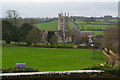 View towards the church at Norton St Philip in BA2 7LN