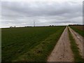Bridleway and on the left the former RAF Stenigot in Donington on Bain