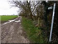 Public bridleway sign in Donington on Bain