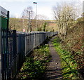 Track from Quakers Yard railway station towards a level crossing in CF46 5PQ