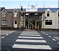 Zebra crossing to a house rebuild, King Street, Brynmawr in Brynmawr Community