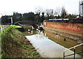 Flooded narrow lock from River Severn, Stourport-on-Severn in DY13 0AJ
