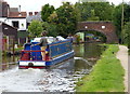Narrowboat approaching Taverners Bridge No 40 in CV9 2AQ